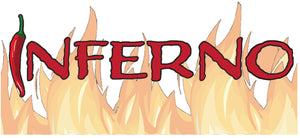 Carolina Ghost Cheddar Popcorn:  INFERNO (Medium Heat), Now available, WRATH (Caution very hot!)